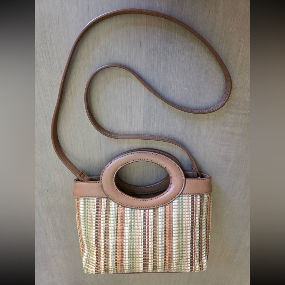 Fossil Woven Straw Crossbody Shoulder Purse